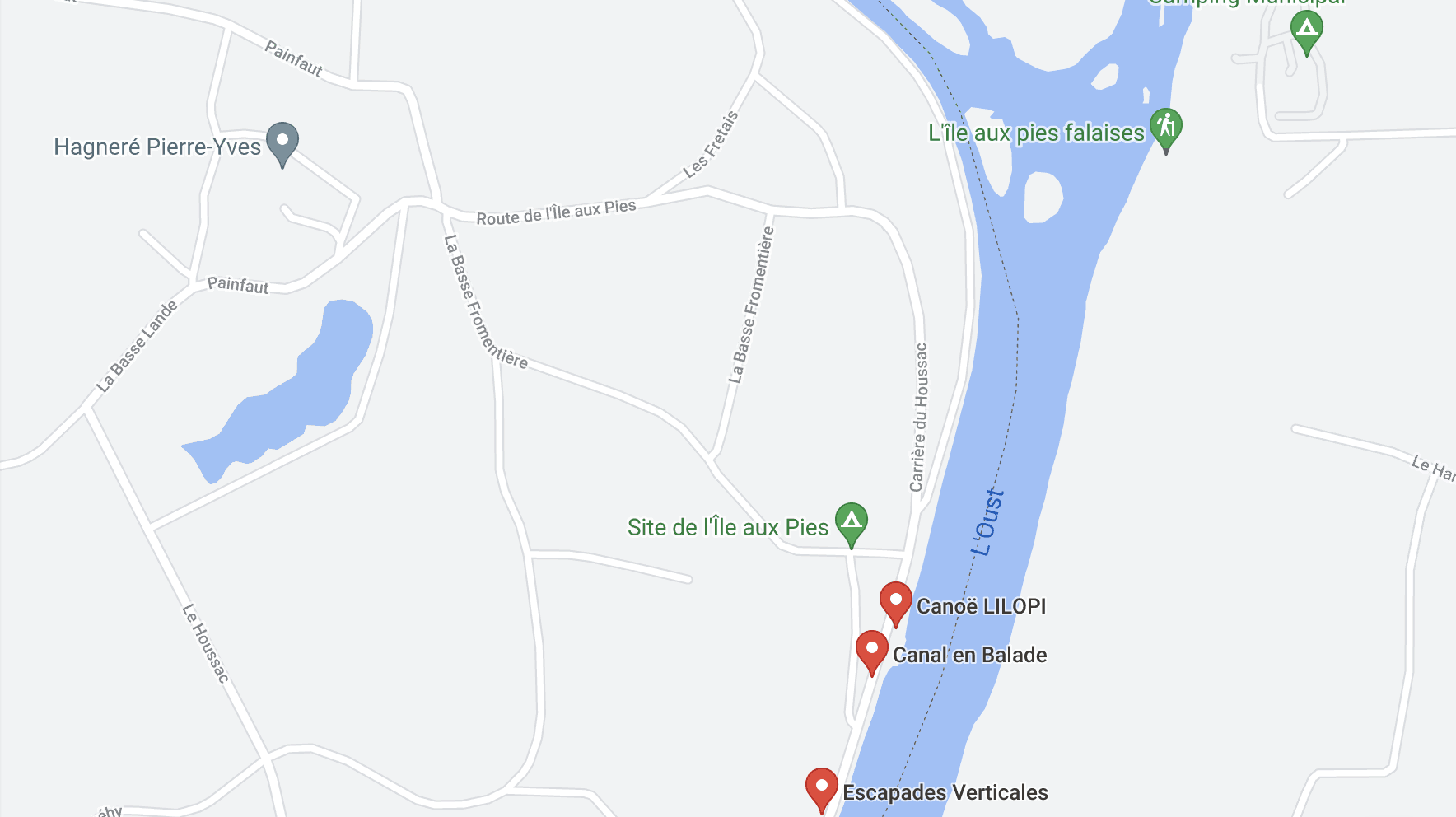 Plan de l'île aux pies à Saint-Vincent-sur-Oust